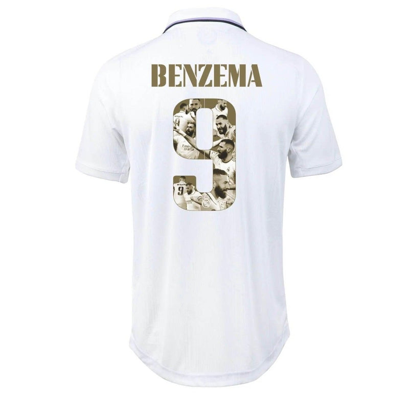 Camisa Real Madrid [Bola de Ouro - BENZEMA #9] 22/23 Adidas - Branco