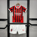 Conjunto Infantil Milan Home 24/25 - Vermelho e Preto