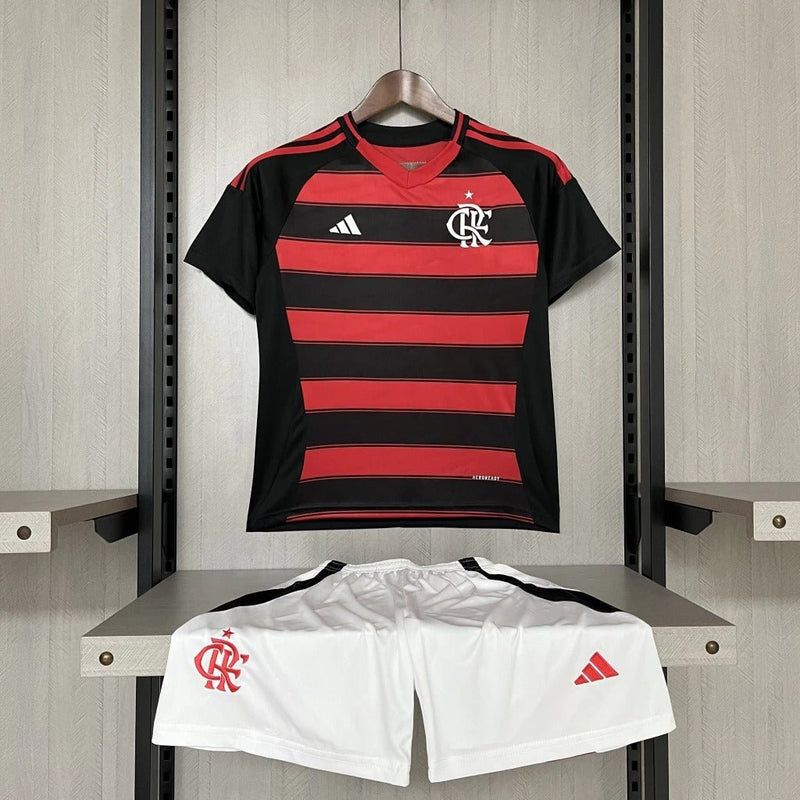 Kit Infantil Flamengo I 25/26 Torcedor Adidas - Vermelho+Preto