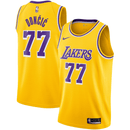 Regata NBA Nike Los Angeles Lakers nº 77 Luka Dončić Masculina - Amarelo+Roxo